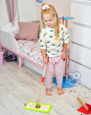 TOOKY TOY Drewniany Zestaw do Sprzątania dla Dzieci 6 el.