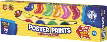 Farby plakatowe 12 kolorów + 1 gratis 20ml Astra