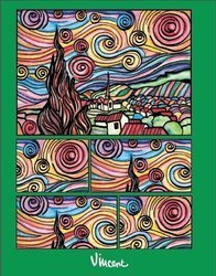 Pudełko do złożenia i pokolorowania Van Gogh Gwiaździsta
