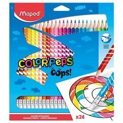 Kredki Colorpeps Oops Ścieralne Z Gumką Trójkątne 24 szt