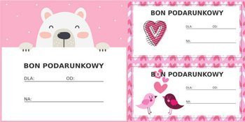 Walentynkowe bony podarunkowe do druku