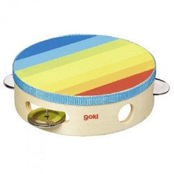 Tęczowe drewniane tamburyno Goki