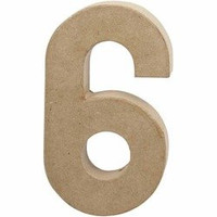 Cyfra "6" z papier-mache