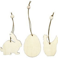 Drewniane zawieszki Wielkanocne 9 szt.