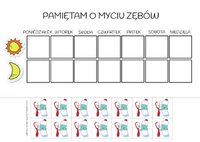 Grafik mycia zębów dla dzieci do druku