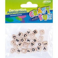 Drewniane koraliki z literkami 26 sztuk Craft With Fun