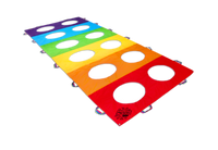 Tęczowa prostokątna chusta animacyjna z otworami