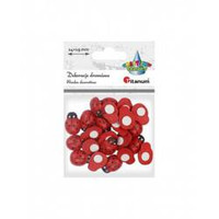 Ozdoby drewniane Biedronki 24 szt. 14x19mm Titanum