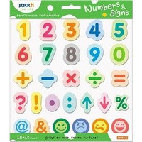 Naklejki papierowe cyfry i znaki matematyczne do nauki liczenia