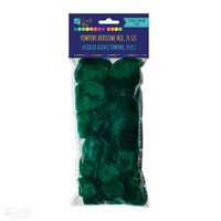 Pompony ciemno zielone 24 sztuki mix rozmiarów