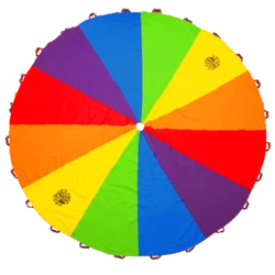 Tęczowa profesjonalna Chusta Animacyjna Akson 3m 24 uchwyty