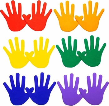 Znaczniki antypoślizgowe na podłogę dłonie łapki 6 par mix kolorów