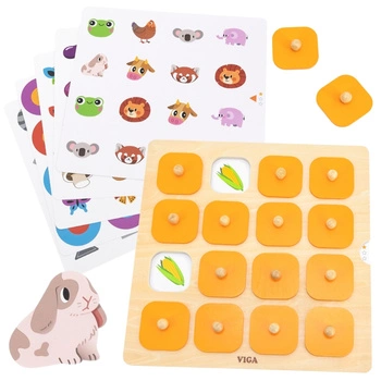 Viga Memory Gra Pamięciowa wymienne obrazki 10 kart 30x30 cm
