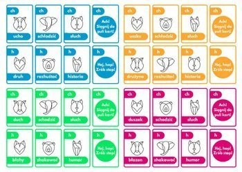 Ortograficzna gra w makao z ch i h do druku