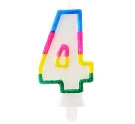 Świeczka fluorescencyjna na tort cyfra 4 GoDan
