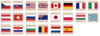 Drewniane gra memory z flagami