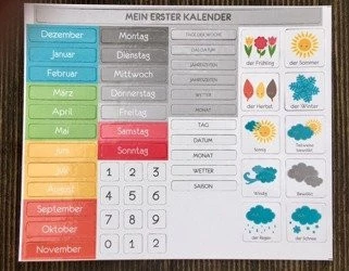 Piktogramy do kalendarza przedszkolaka NIEMIECKI