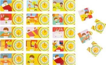Drewniane puzzle dla dzieci Czas i nauka zegara Small Foot