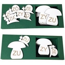 Układanka Dopasowywanie sylab z Z - Ślimak i grzybek