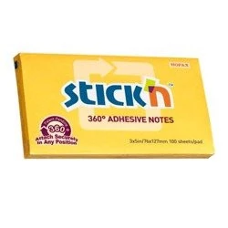 Notes Samoprz.127x76mm, 360 Stopni, Ciemno Żółty 100Kart.