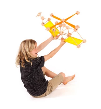 Drewniane klocki konstrukcyjne Mini Trigonos - 130 el.