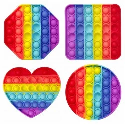 Pop it tęczowy - Różne kształty