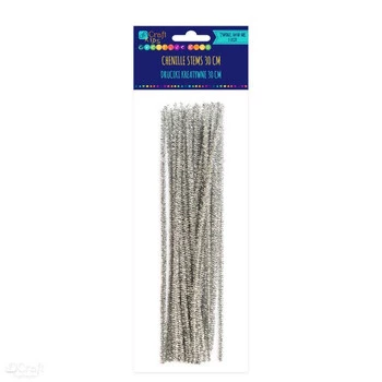 Druciki kreatywne 0,4x30cm srebrne 25 sztuk