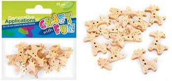 Guziki drewniane żyrafy 25 sztuk Craft With Fun