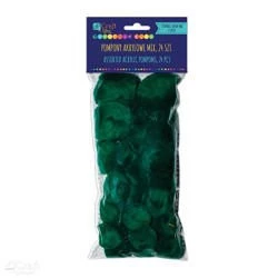 Pompony ciemno zielone 24 sztuki mix rozmiarów