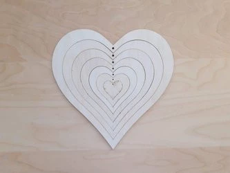 Serca puzzle 7-elementowe wys. 25 cm z grubej sklejki