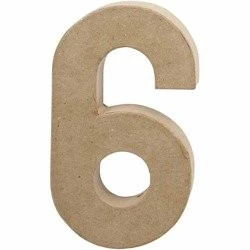 Cyfra "6" z papier-mache