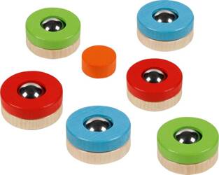 Drewniana mini gra zręcznościowa Kolorowy minicurling dla dzieci Goki 56788