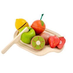Drewniane owoce z deską do krojenia, Plan Toys®