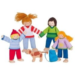 GOKI Rodzinka na wakacjach - drewniane lalki do domku