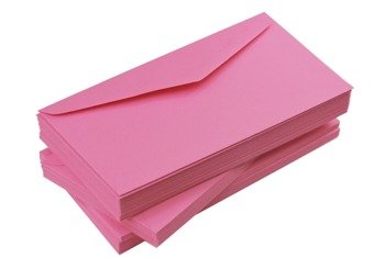 Koperty kolorowe różowe landrynkowe 120g DL 10szt