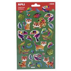 Naklejki metaliczne Apli Kids - Zwierzęta z dżungli
