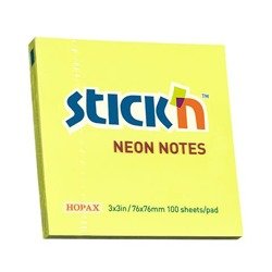 Notes Samoprzy.76mmx76mm Żółty Neon