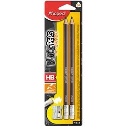 Ołówek Z Gumką Blackpeps Jumbo Hb 2 szt + Temperówka Blis.