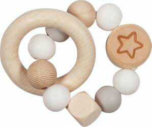 Pierścień dotykowy grzechotka Gwiazdka 65242-Goki Baby, drewniane zabawki dla niemowlaków
