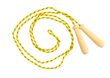 Skakanka sznurkowa z drewnianymi rączkami Akson - Żółta