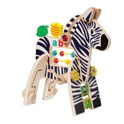 Zabawka edukacyjna Kolorowa zebra w paski, 316310-Manhattan Toy, kostka motoryczna