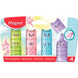 Zakreślacz Mini Kawaii Pastel mix 4 kol blister kartonowy