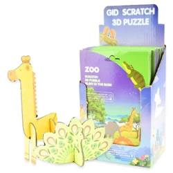 Zestaw 3D puzzle zdrapki świecące w ciemności Safari - display 18 szt