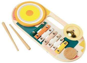 Zestaw muzyczny dla dzieci z drewna Beats to Go 159120-Manhattan Toy, instrumenty dla dzieci