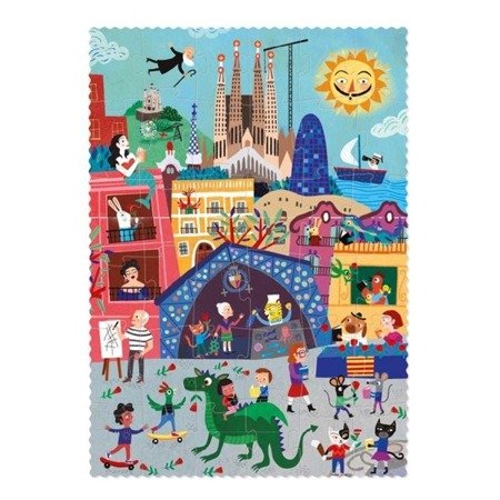 Dwustronne puzzle dla dzieci, Barcelona - Dzień i Noc | Londji®