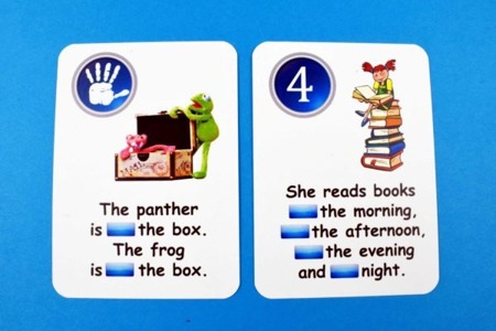 Fun Card English Prepositions of Time and Place