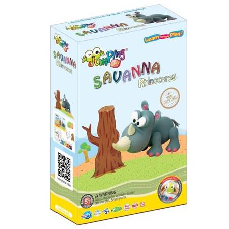 Jumping Clay | Zestaw kreatywny Sawanna - Nosorożec