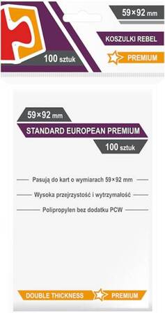 Koszulki 59 x 92 mm Standard European Premium 100 sztuk