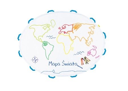 Kreatywna Chusta Edukacyjna Mapa Świata AKSON (do malowania)