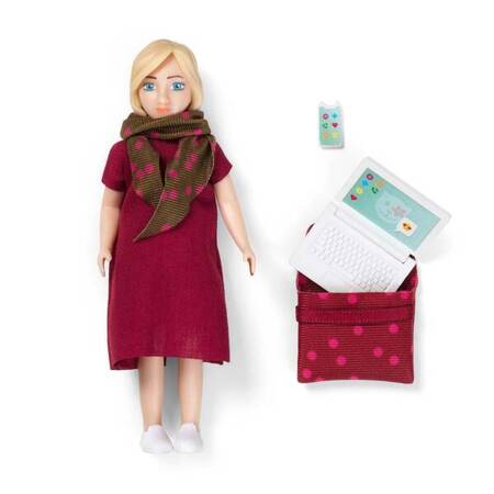 Lalka mama kobieta biznesu zestaw z akcesoriami, komputer, telefon, Lundby